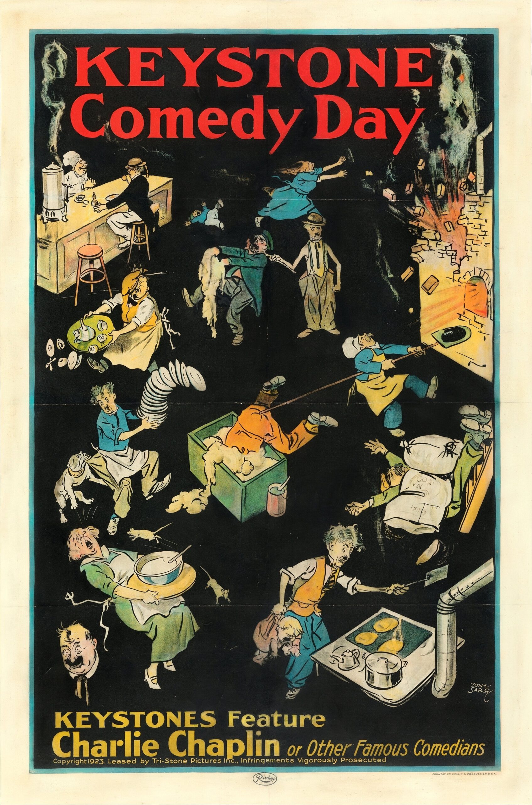 Charlie Chaplin in Keystone Comedy Day (1923) US poster by Tony Sarg